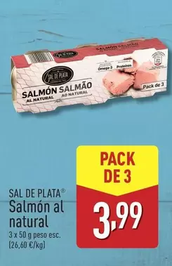 Oferta de Sal De Plata - Salmon Al Natural por 3,99€ en ALDI