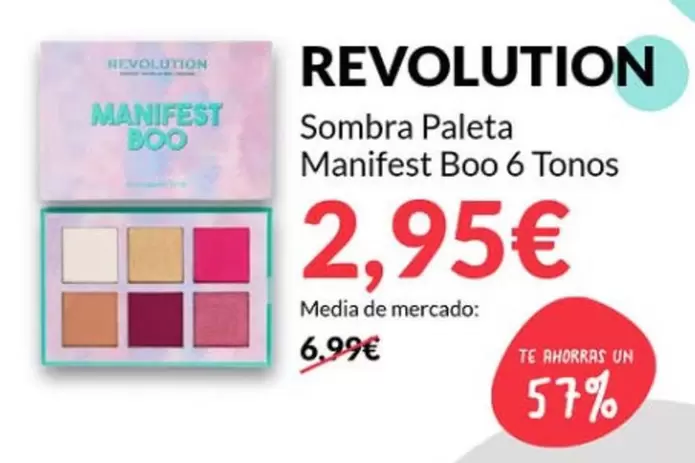 Oferta de Revolution -  Sombra Paleta Manifest Boo 6 Tonos por 2,95€ en PrimaPrix