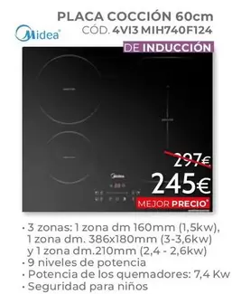 Oferta de Midea - Placa Coccion 60cm por 245€ en Mondo Convenienza