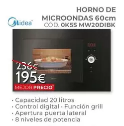 Oferta de Midea - Horno De Microondas 60Cm por 195€ en Mondo Convenienza