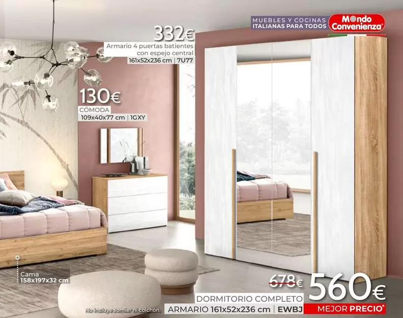 Oferta de Dormitorio Completo  por 560€ en Mondo Convenienza