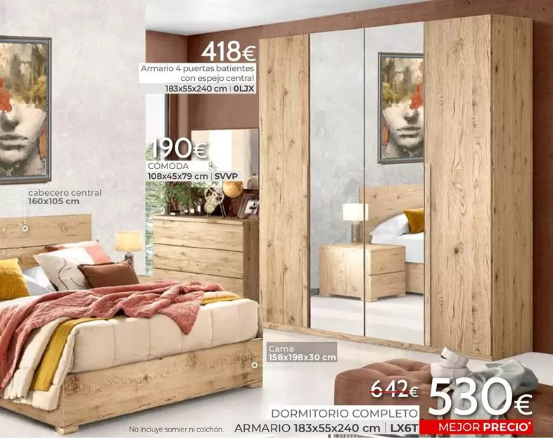 Oferta de Dormitorio Completo Armario 183x55x240 Cm por 530€ en Mondo Convenienza