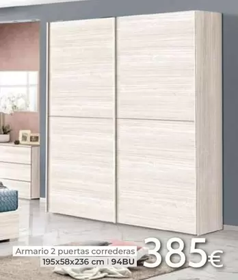 Oferta de Armario 2 Puertas Correderas por 385€ en Mondo Convenienza