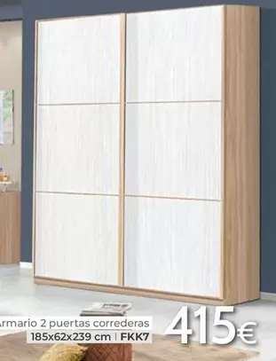 Oferta de Armario 2 Puertas Correderas por 415€ en Mondo Convenienza