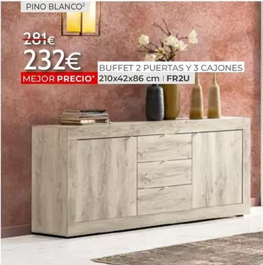 Oferta de Buffet 2 Puertas Y 3 Cajones por 232€ en Mondo Convenienza