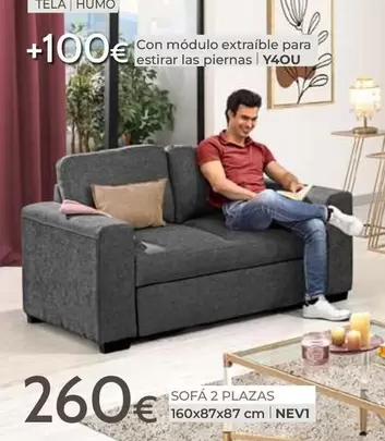 Oferta de Sofa 2 Plazas 160x87x87 Cm. ¡Nev17 por 260€ en Mondo Convenienza