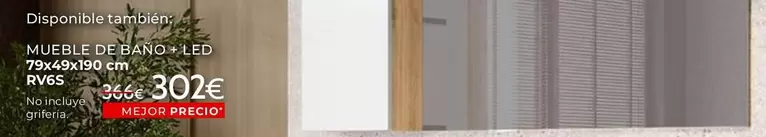 Oferta de Mueble De Bano + Led por 302€ en Mondo Convenienza