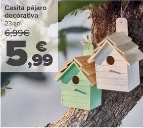 Oferta de Casita Pajaro Decorativa por 5,99€ en Carrefour