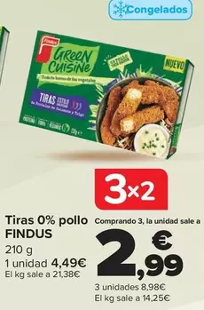 Oferta de Findus - Tiras 0% Pollo  por 4,49€ en Carrefour