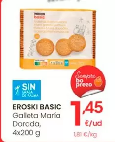 Oferta de Eroski Basic - Galleta Maria Dorada por 1,45€ en Eroski