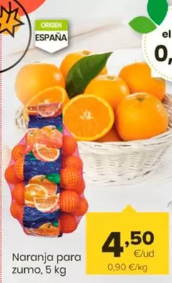 Oferta de Naranja Para Zumo por 4,5€ en Autoservicios Familia