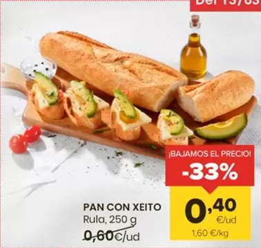Oferta de Pan Con Xeito por 0,4€ en Autoservicios Familia