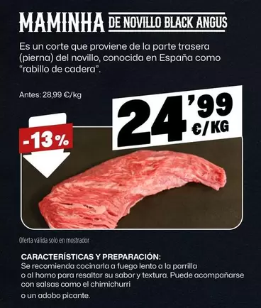 Oferta de Maminha De Novillo Black Angus por 24,99€ en Ahorramas