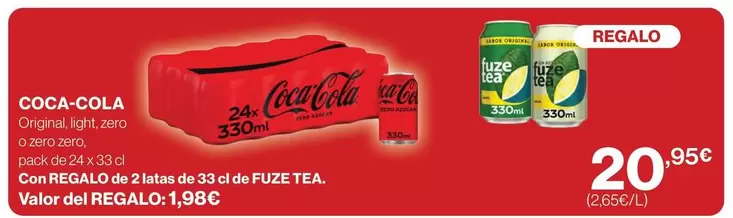 Oferta de Coca-Cola - Original, Zero Orada por 20,95€ en Hipercor