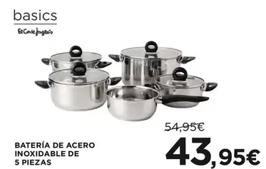 Oferta de El Corte Inglés - Batería De Acero Inoxidable por 43,95€ en Hipercor