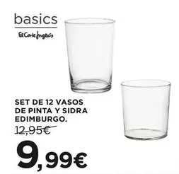 Oferta de Set De 12 Vasos De Pinta Y Sidra Edimburgo por 9,99€ en Hipercor