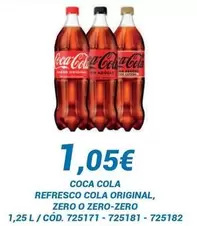 Oferta de Coca Cola - Refresco Cola Original/ Zero O Zero Zero por 1,05€ en Dialsur Cash & Carry