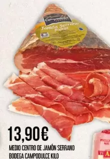 Oferta de Serrano - Medio Centro De Jamón por 13,9€ en Claudio