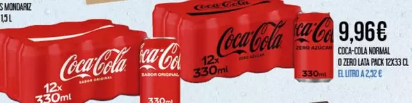 Oferta de Coca-Cola - Coca-cola Normal O Zerolda Pack 125g por 9,96€ en Claudio