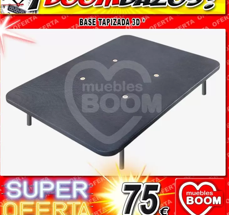 Oferta de Base Tapizada 3d por 75€ en Muebles Boom