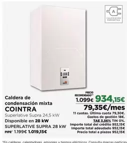 Oferta de Cointra - Caldera De Condensacion Mixta por 934,15€ en El Corte Inglés