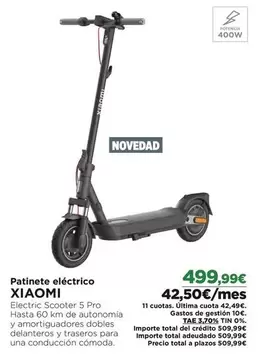 Oferta de Xiaomi - Patinete Eléctrico por 499,99€ en El Corte Inglés