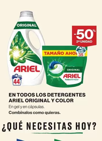 Oferta de Ariel - En Todos Los Detergentes Original Y Color en El Corte Inglés