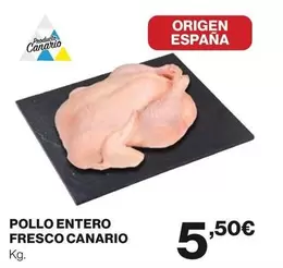 Oferta de Pollo Entero Fresco Canario por 5,5€ en El Corte Inglés