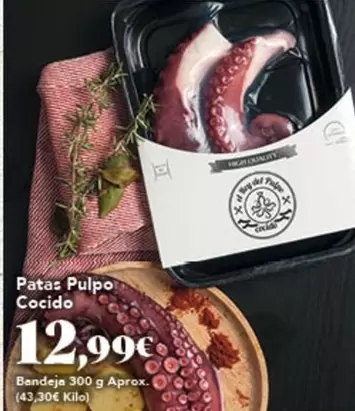 Oferta de Patas Pulpo Cocido por 12,99€ en Gadis
