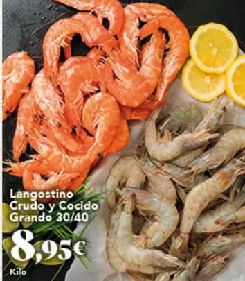 Oferta de Langostino Crudo Y Cocido Grande por 8,95€ en Gadis