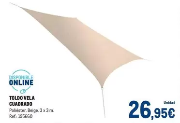 Oferta de Vela - Toldo  Cuadrado por 26,95€ en Makro