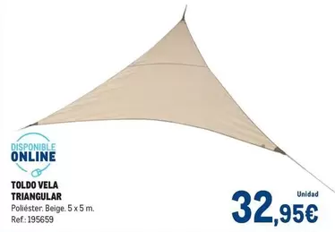 Oferta de Vela - Toldo  Triangular por 32,95€ en Makro