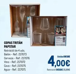 Oferta de Papstar - Copas Tritan por 4€ en Makro