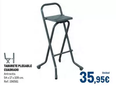 Oferta de Antracita - Taburete Plegable Cuadrado por 35,95€ en Makro