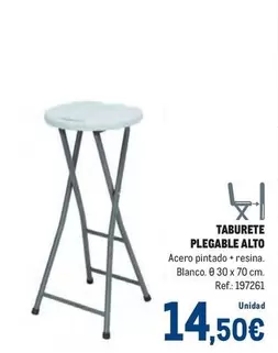 Oferta de Blanco - Taburete Plegable Alto por 14,5€ en Makro