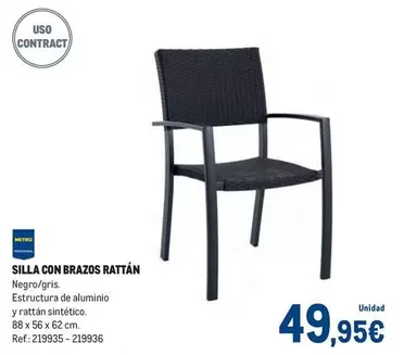 Oferta de Silla Con Brazos Rattán por 49,95€ en Makro
