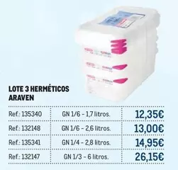 Oferta de Lote 3 Herméticos Araven por 12,35€ en Makro