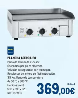 Oferta de Plancha Acero Liso por 369€ en Makro