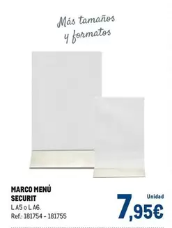 Oferta de Marco Menú Securit por 7,95€ en Makro