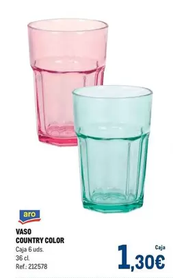 Oferta de Aro - Vaso Country Color por 1,3€ en Makro