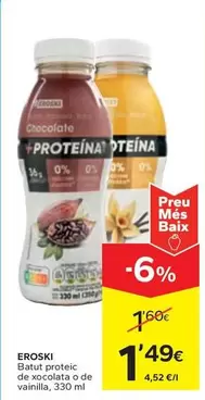 Oferta de Eroski - Batut Proteic De Xocolata A De Vanilla por 1,49€ en Caprabo