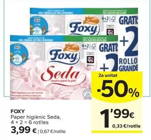 Oferta de Foxy - Paper Higienic Seda por 3,99€ en Caprabo