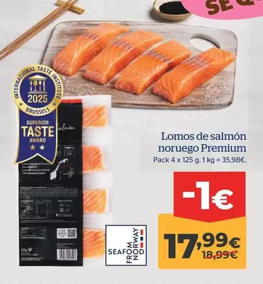 Oferta de Premium - Lomos De Salmon Noruego por 17,99€ en La Sirena