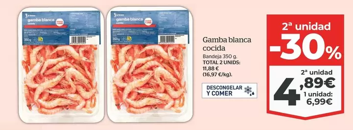 Oferta de Gamba Blanca Cocida por 6,99€ en La Sirena