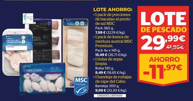 Oferta de Premium - Lote De Pescado por 11,97€ en La Sirena