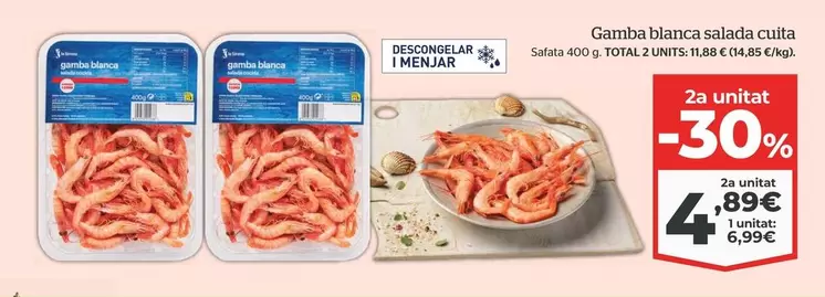 Oferta de Total - Gamba Bianca Salada Cuta por 4,89€ en La Sirena