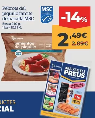 Oferta de La Sirena - Pebrots Del Piquillo Farcits De Bacalla Msc por 2,49€ en La Sirena