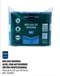 Oferta de Metro Professional - Bolsas Basura Azul Con Autocierre en Makro