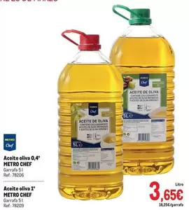 Oferta de Metro Chef - Aceite De Oliva 0.4 por 3,65€ en Makro