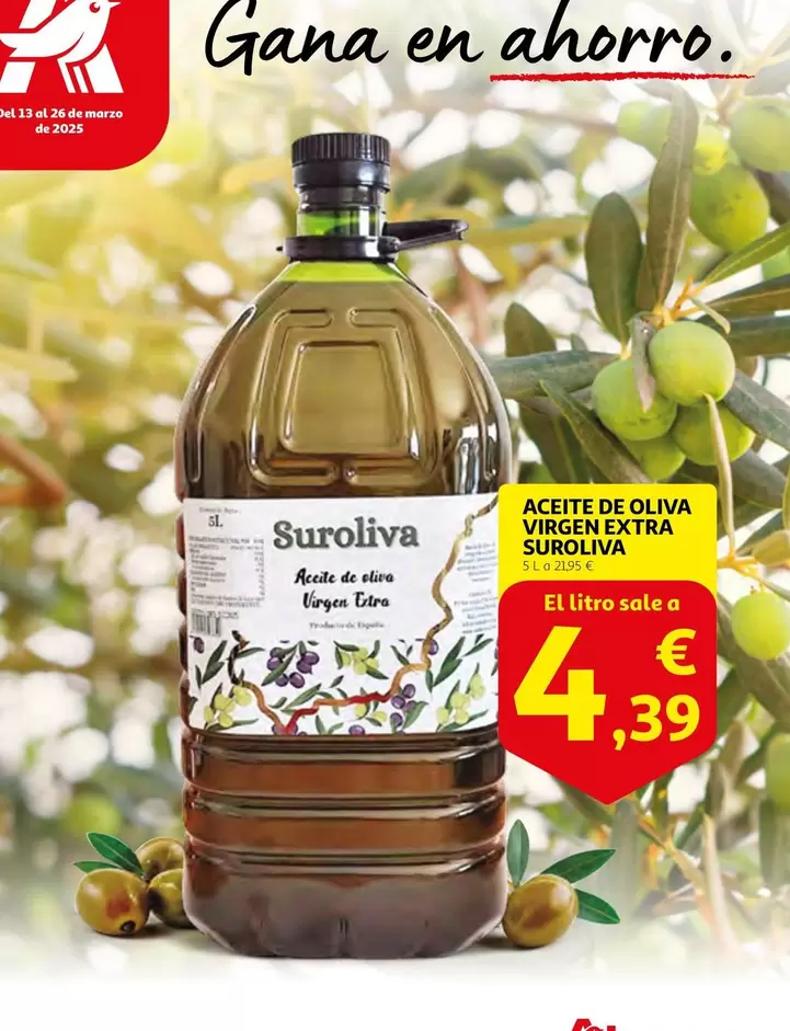 Oferta de Suroliva - Aceite De Oliva Virgen Extra Suboliva por 4,39€ en Alcampo
